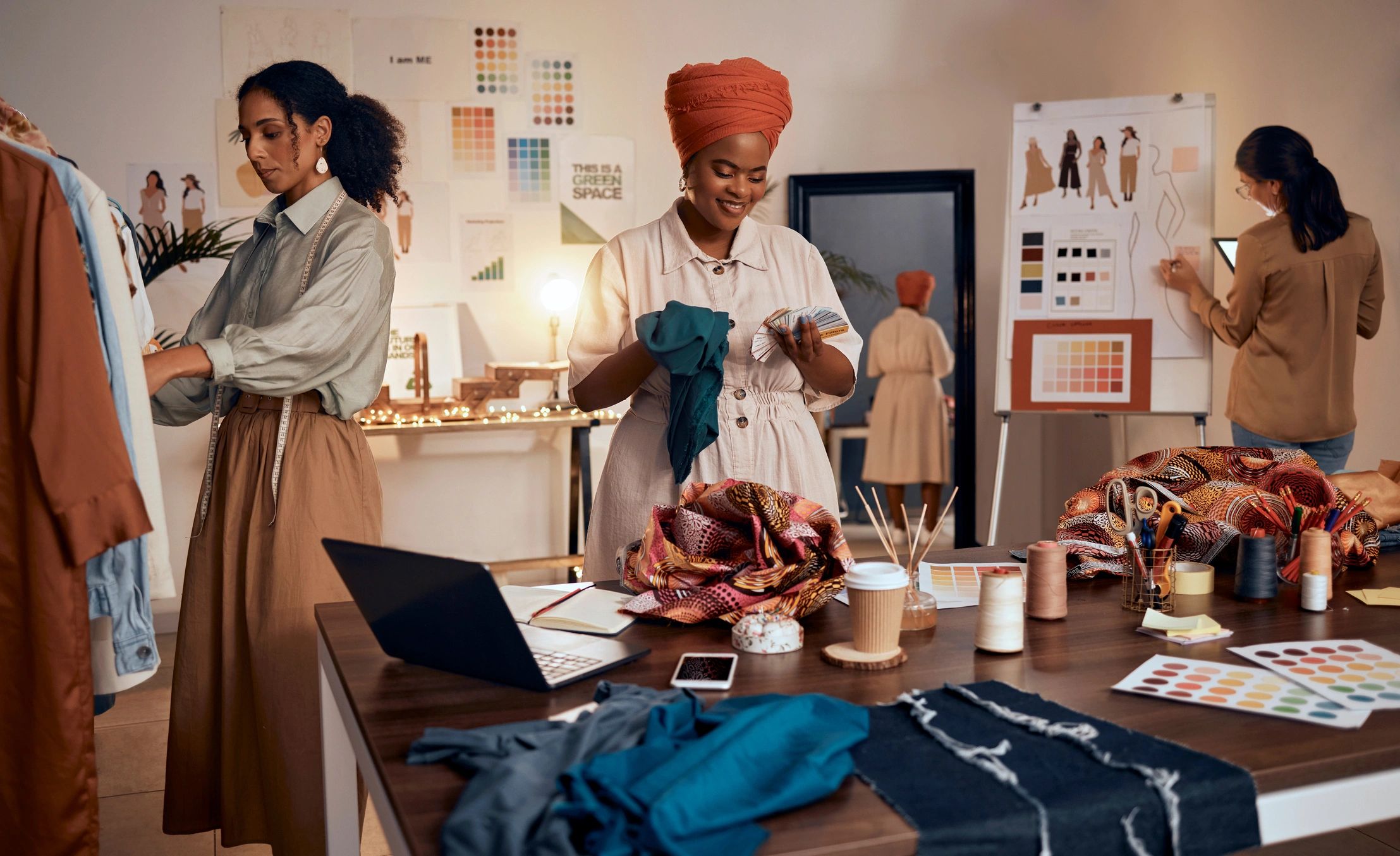 female textile entrepreneur team
